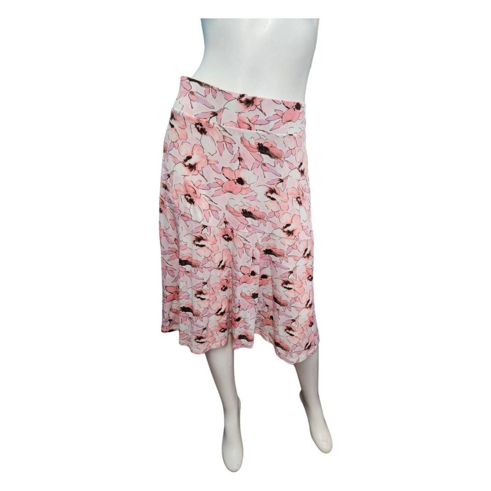 George Pink Swing Skirt Size 18 Floral Vintage 90's